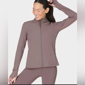 Layers Thumb Hole Women's Mauve Full-Zip Jacket M